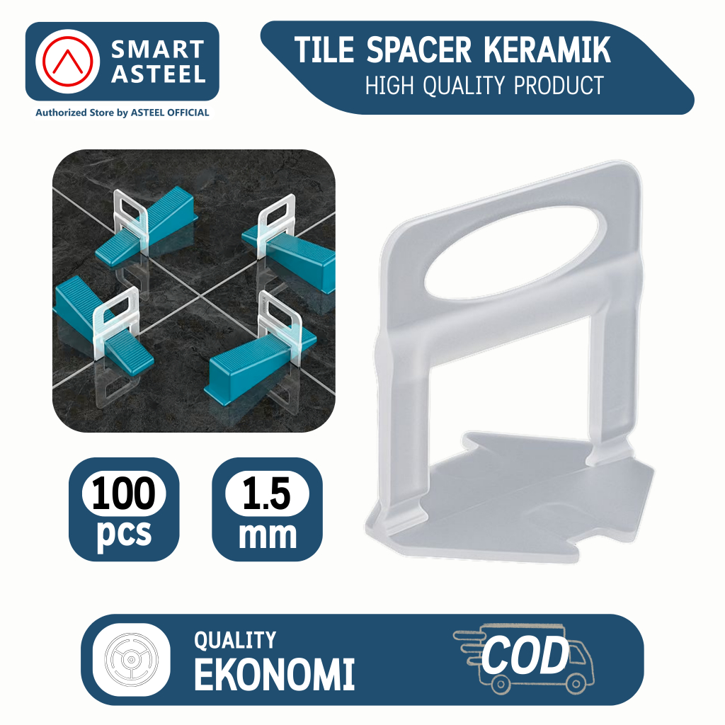 Asteel Alat Perata Pasang Keramik Granit Lantai Nat 1.5mm Tile Leveling System Ekonomi