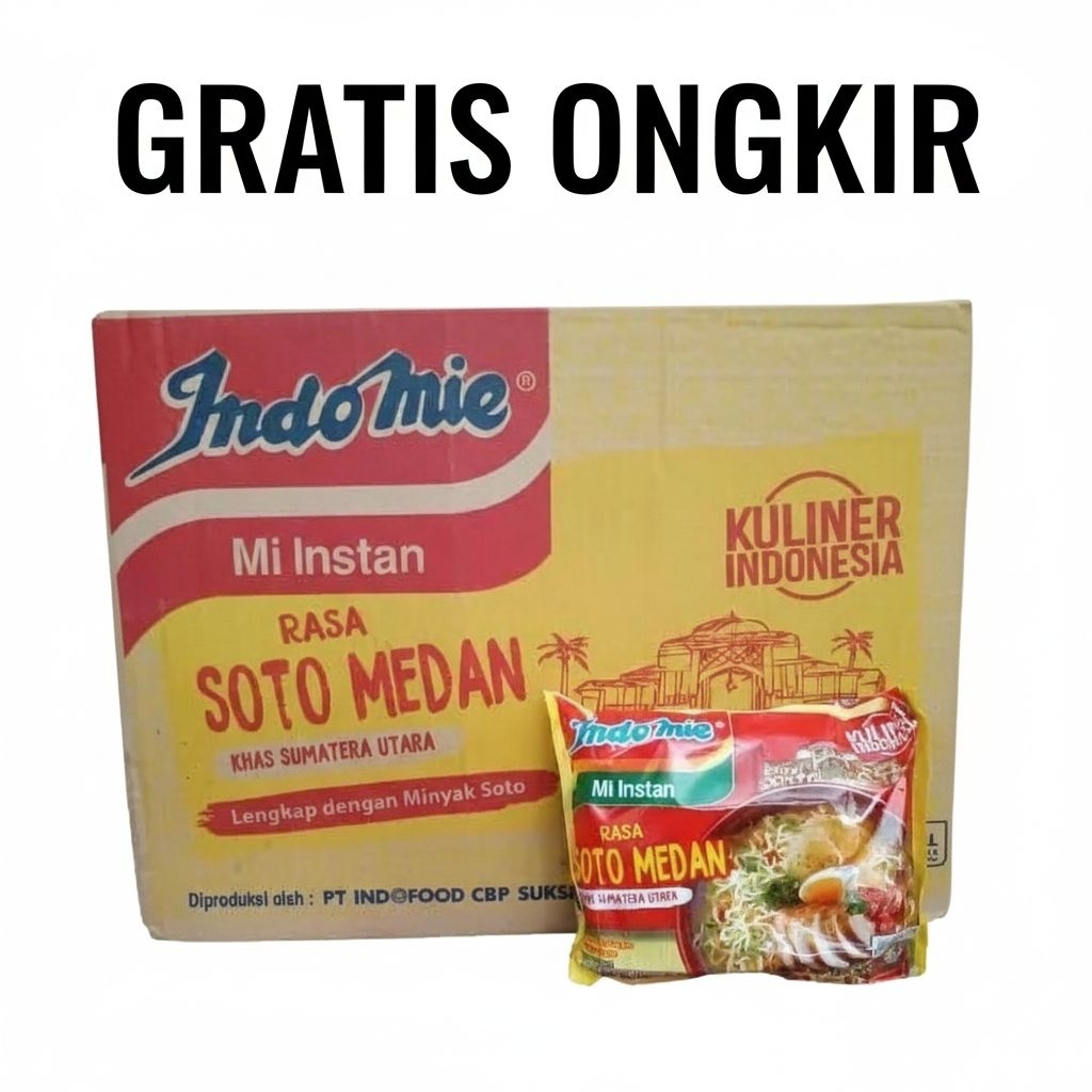 Mie Instan Soto Medan 1 Dus Isi 40 Pcs | Mie Soto Medan Dus | Mie Instan Rasa Soto Gurih