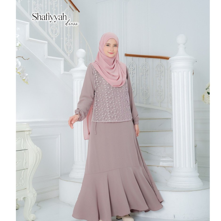 RISKIRICH Shafiyyah Dress Outer Tile Bordir Premium Lebaran Terbaru
