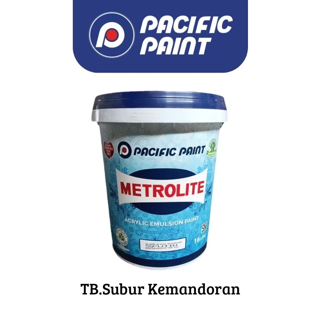 Cat Tembok Warna Putih Metrolite Acrylic Emulsion-25KG/PAIL