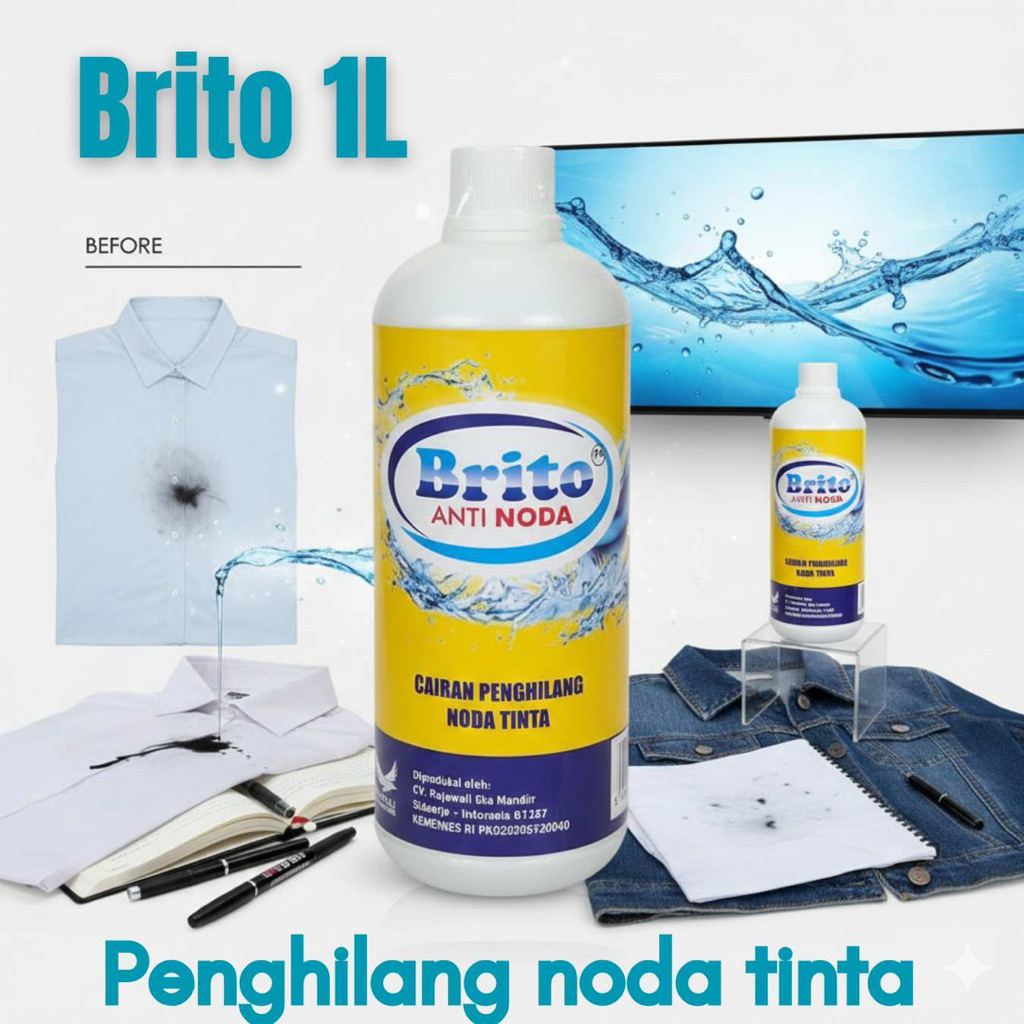 Brito Anti Noda Pakaian Penghilang Noda Tinta Ukuran 1Liter