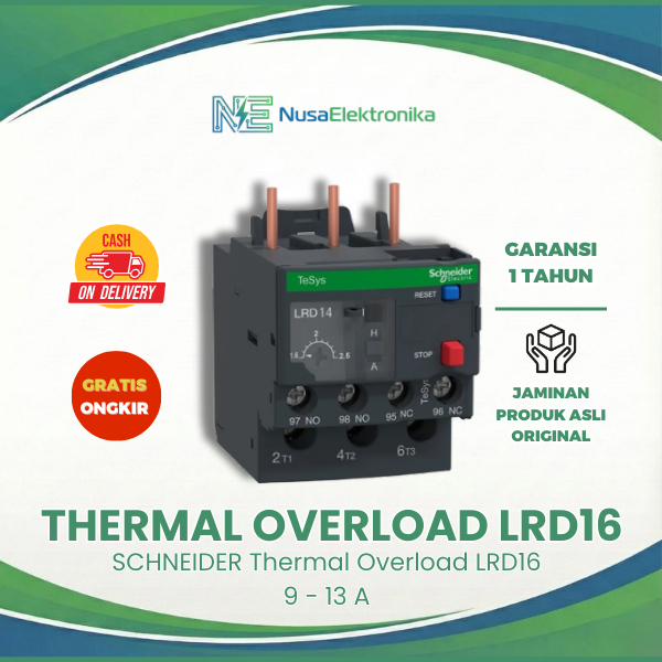 THERMAL OVERLOAD SCHNEIDER RELAY LRD PROTEKSI MOTOR LISTRIK OVERLOAD