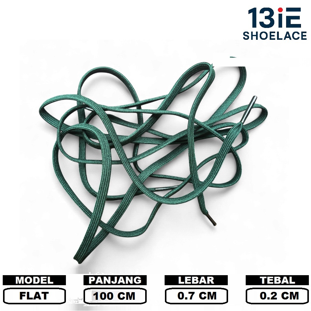 13iE - Tali Sepatu Universal Hijau Botol Shoelace