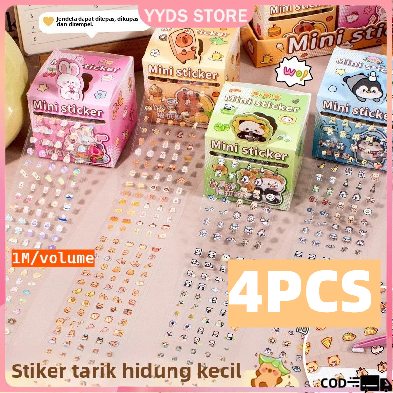 Ready Stiker Capybara Transparan Kapibara Kartun / Stiker lucu kartun mini/Sticker Hologram Laser /S