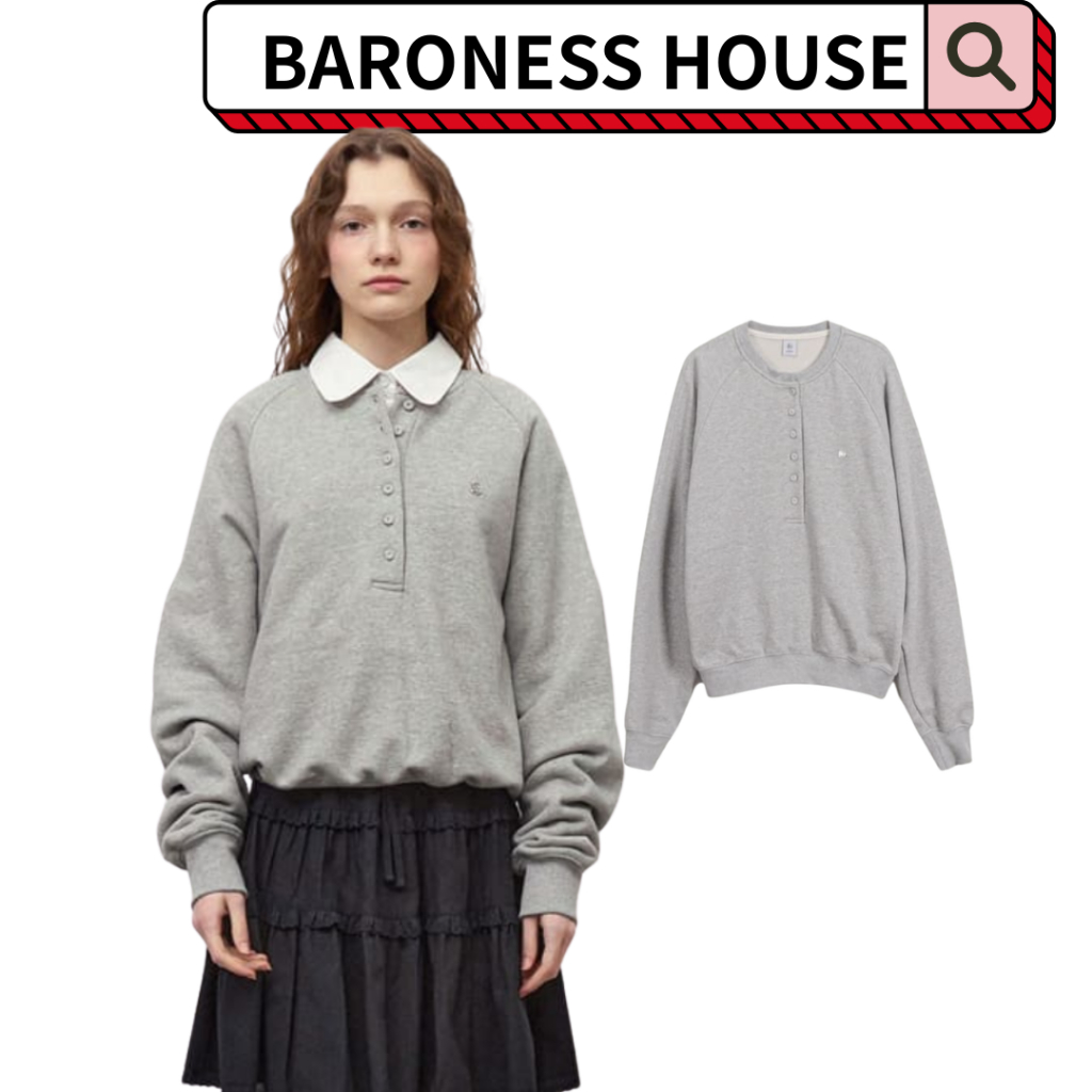 RONRON HENRYNECK RAGLAN SWEATSHIRT MELANGE GREY