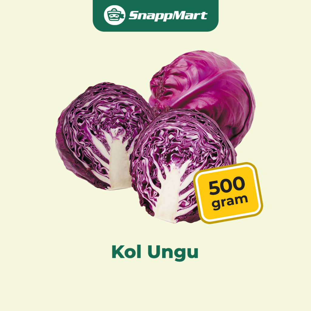 Kol Ungu Kubis Merah Gubis Purple Cabbage Fresh Organik (1 pcs) - INSTANT / SAMEDAY - Sayuran