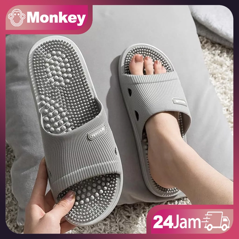 Sandal Rumah Wanita Pria Anti Slip Empuk Tebal Refleksi Kesehatan