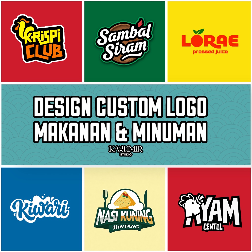 JASA DESAIN LOGO CUSTOM UNTUK UMKM MAKANAN & MINUMAN by KASHMIRSTUDIO