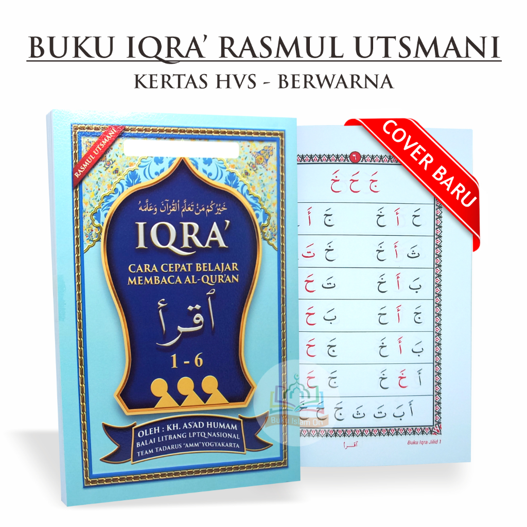 Buku Iqro Iqra Rasm Rasmul Utsmani Bundel Jilid 1-6 Jadi Satu ORIGINAL - KH. As'ad Humam
