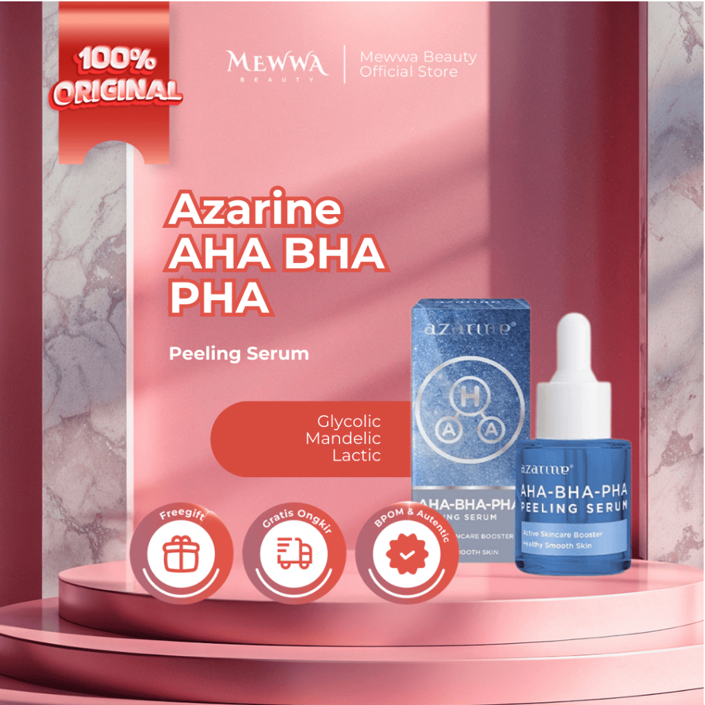Mewwa Beauty - Azarine AHA-BHA-PHA Peeling Serum 20ml | Meratakan Tekstur Kulit Dan Mengecilkan Pori