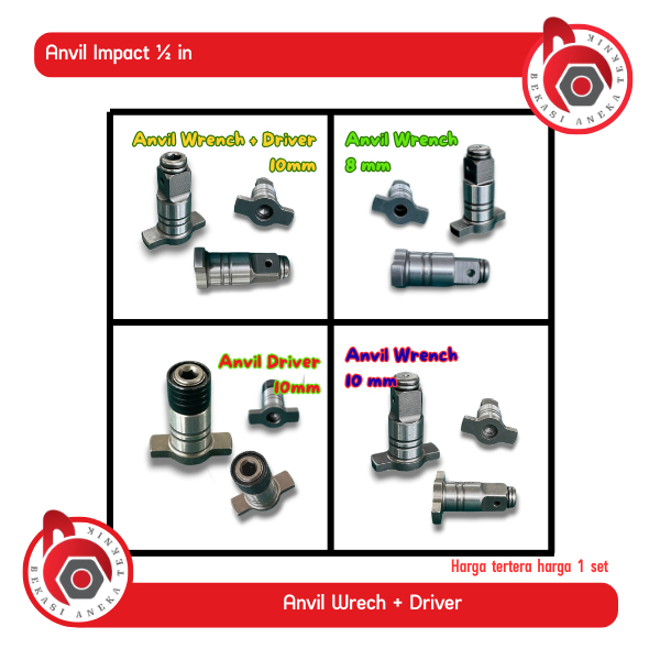 Anvil Impact Wrench Driver 1/2 Inch Driver As Impact Mesin Pembuka Baut Mesin Impact Baterai Univers