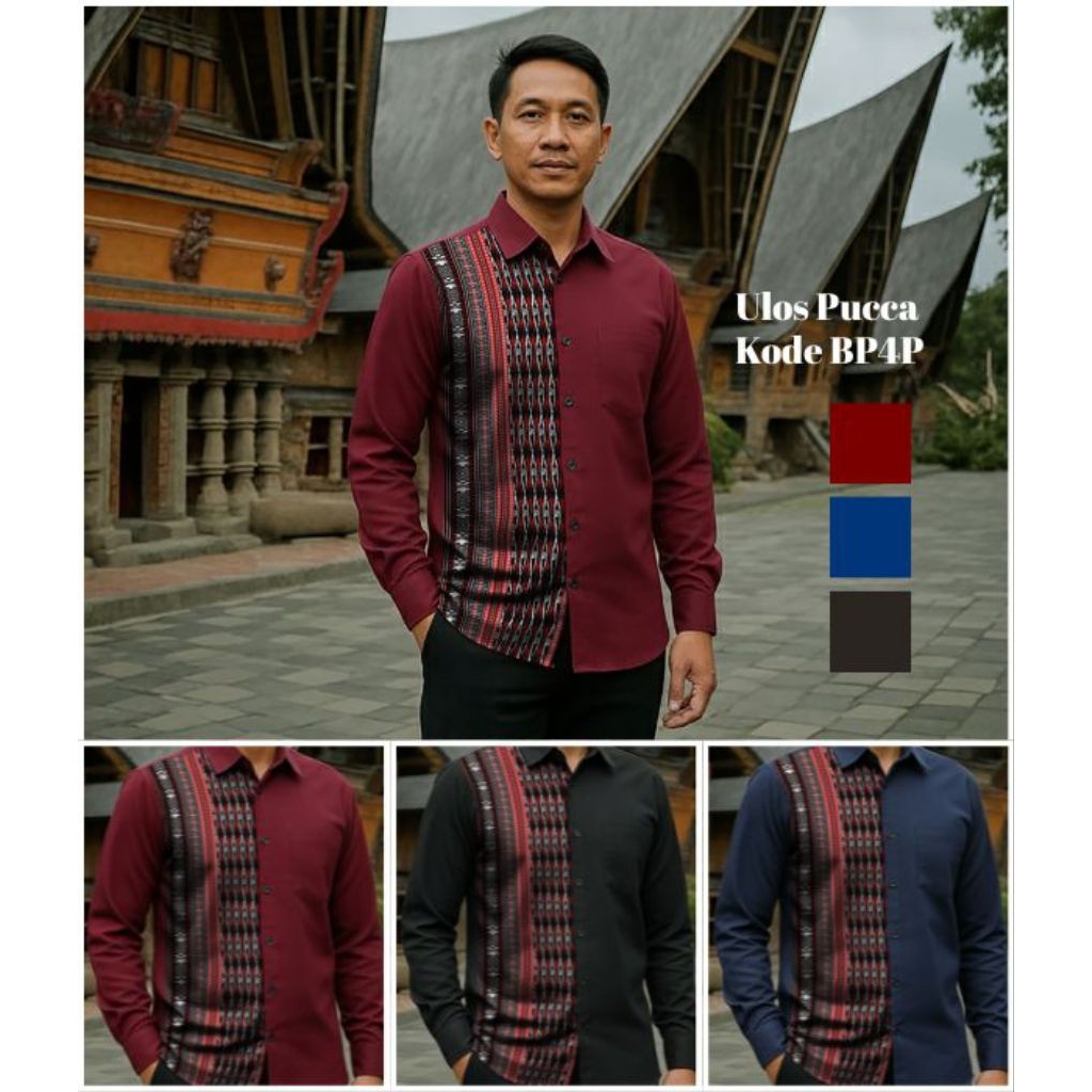 Angela Batik Batak | Kemeja Batik Lengan Panjang Ulos Pucca Batak Pria