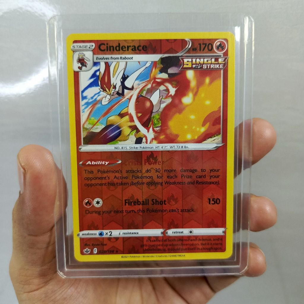 kartu pokemon original english cinderace holo pattern reverse energi | dapat toploader | sedia juga 