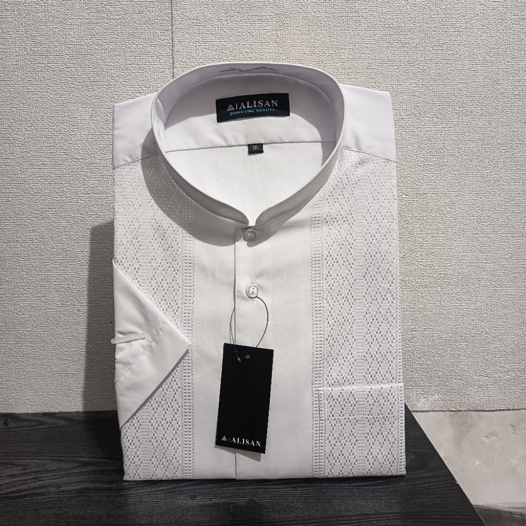 LENGAN PENDEK REGULER ALISAN Koko Bordir 00412 Putih