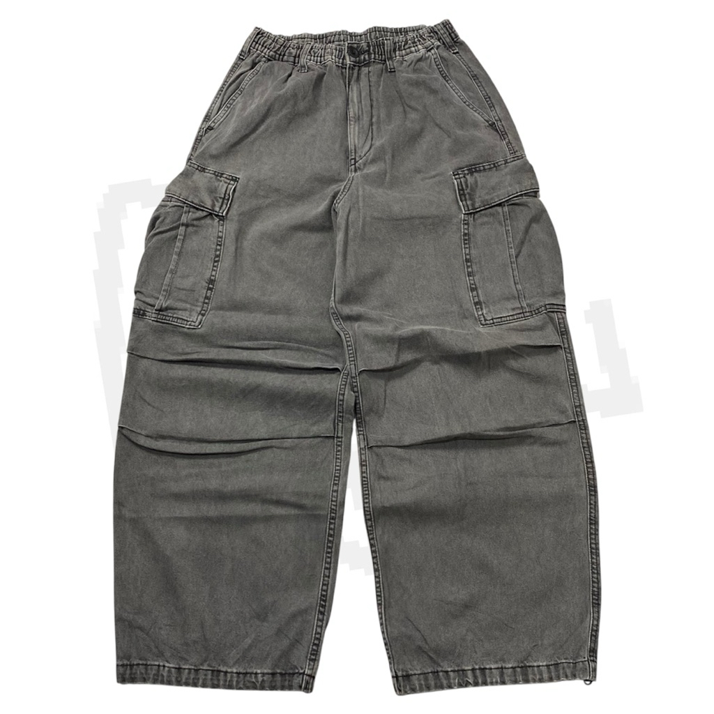 Uniqlo GU super baggy cargo grey jeans