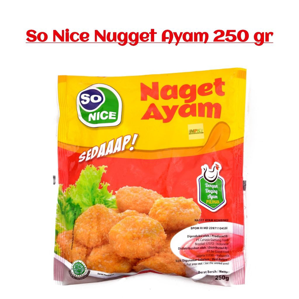 So Nice Nugget Ayam 250 gram, mm fresh food