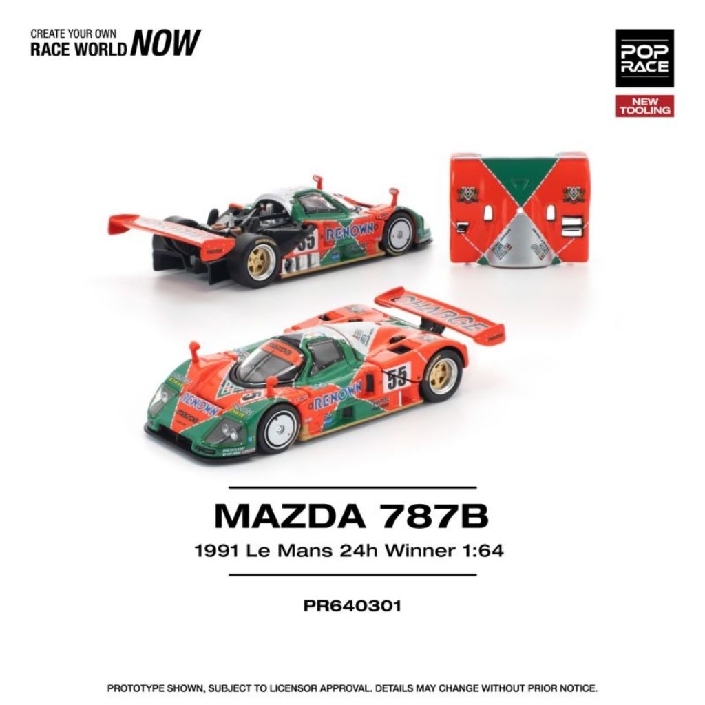 Pop Race Mazda 787B Le Mans 24h Winner #55 -  Diecast 1/64 - PR640301