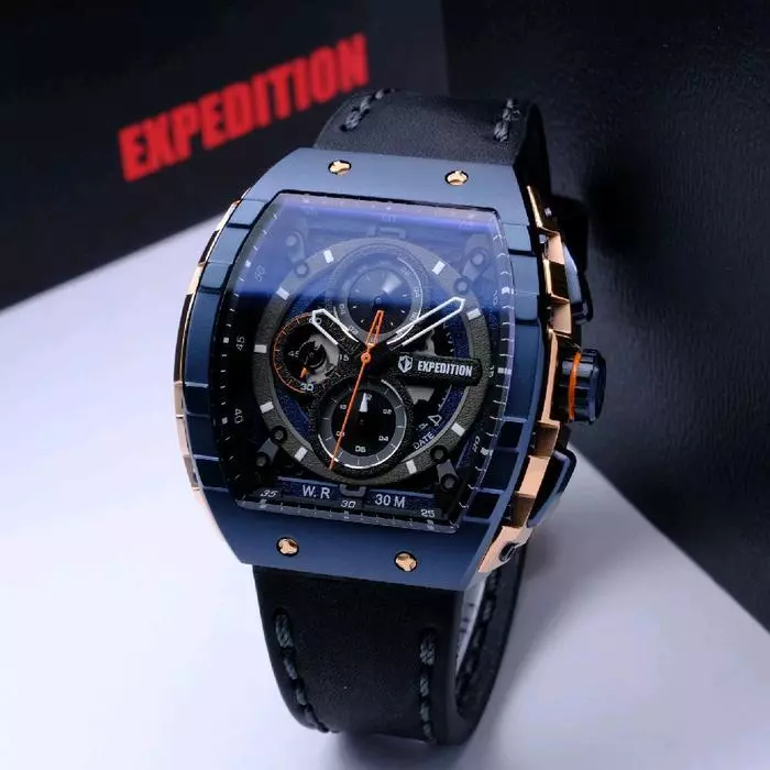 ORIGINAL JAM TANGAN PRIA EXPEDITION PERSEGI PANJANG KULIT AUTOMATIC BATERAI E SPORT P2 MS2 6782 6757
