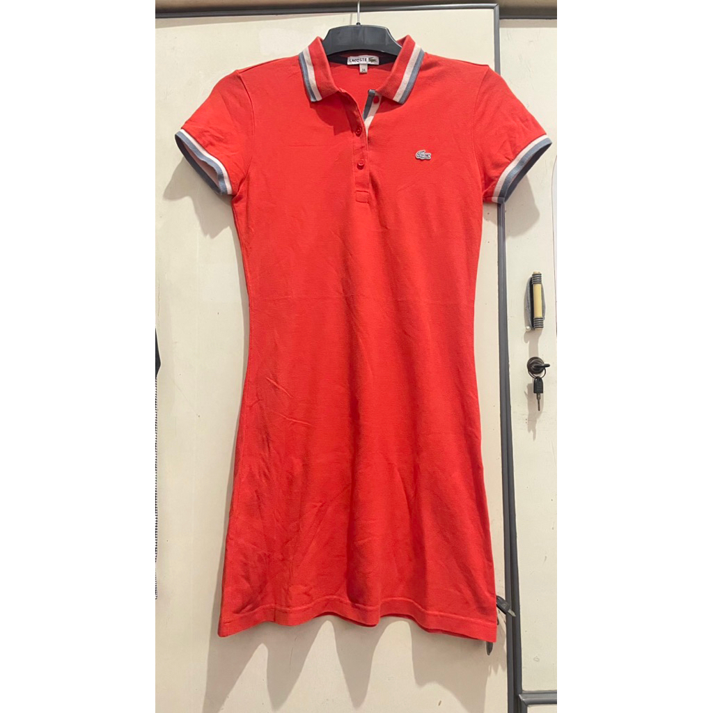 Lacoste Polo Dress Orange Red Preloved