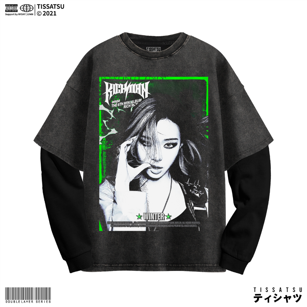 TISSATSU Longsleeve AESPA WINTER RM Double Layer Oversize / Baju Wash Lengan Panjang AESPA-54