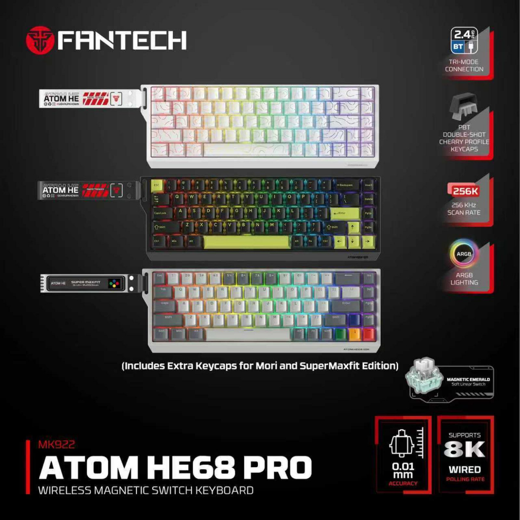 Fantech HE68 PRO Atom MK922 Mechanical Keyboard Wireless 8K