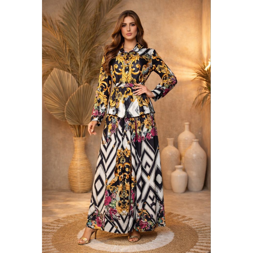 Setelan Rok Wanita Import Bahan Silk premium Set Rok Branded Gamis Bangkok Premiun