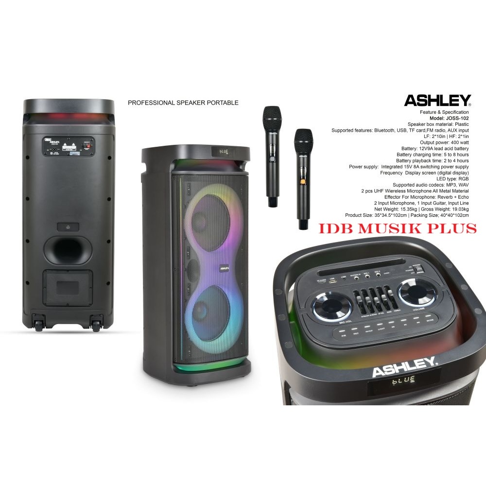 Speaker Portable 2x10" Ashley JOSS102 JOSS 102 Original