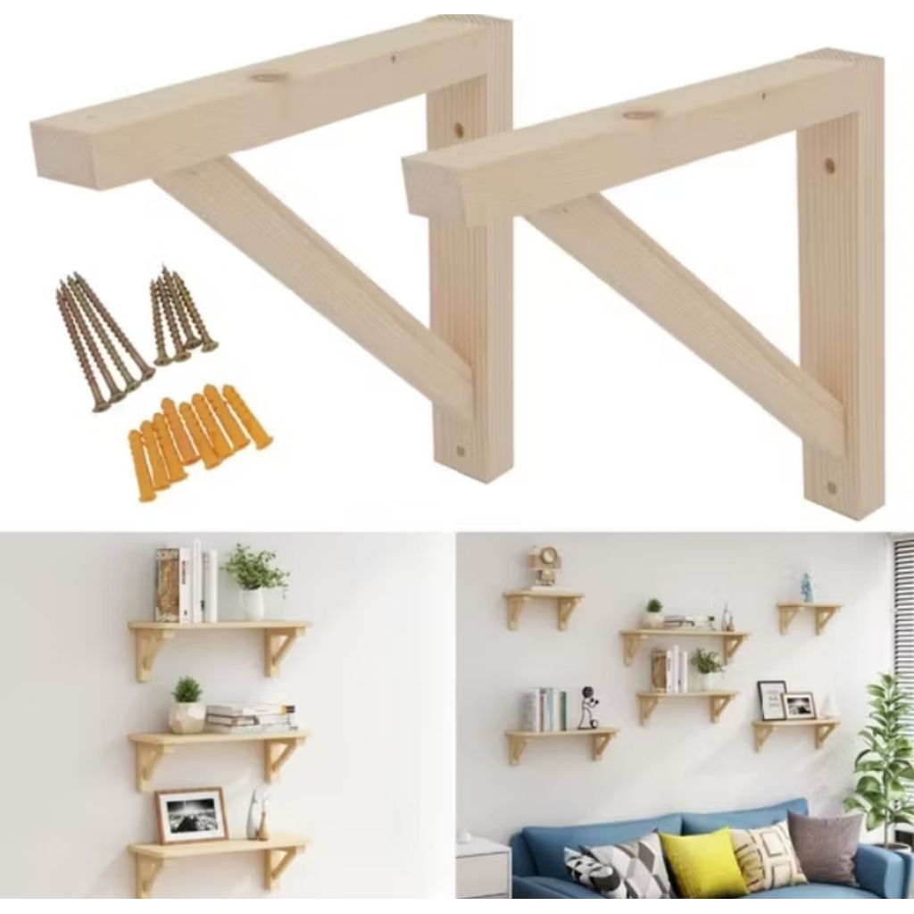 Bracket Rak Kayu siku kayu penyangga kayu papan