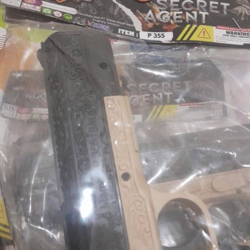 m4mB4 P355 Pistol Mainan Glock Desain Simulasi Aman untuk Anak Laki-laki