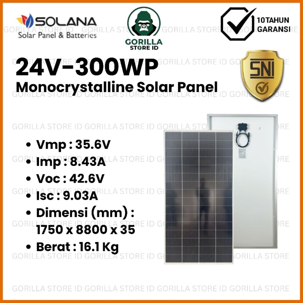 SOLAR PANEL 300WP SOLANA SOLAR CELL MONOCRYSTALLINE