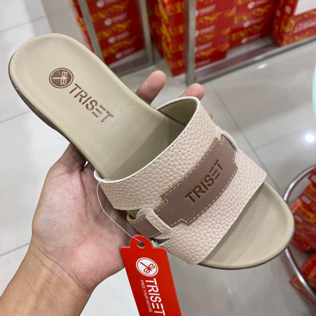TRISET SANDAL WEDGES WANITA SOL EMPUK KULIT ORIGINAL MATAHARI