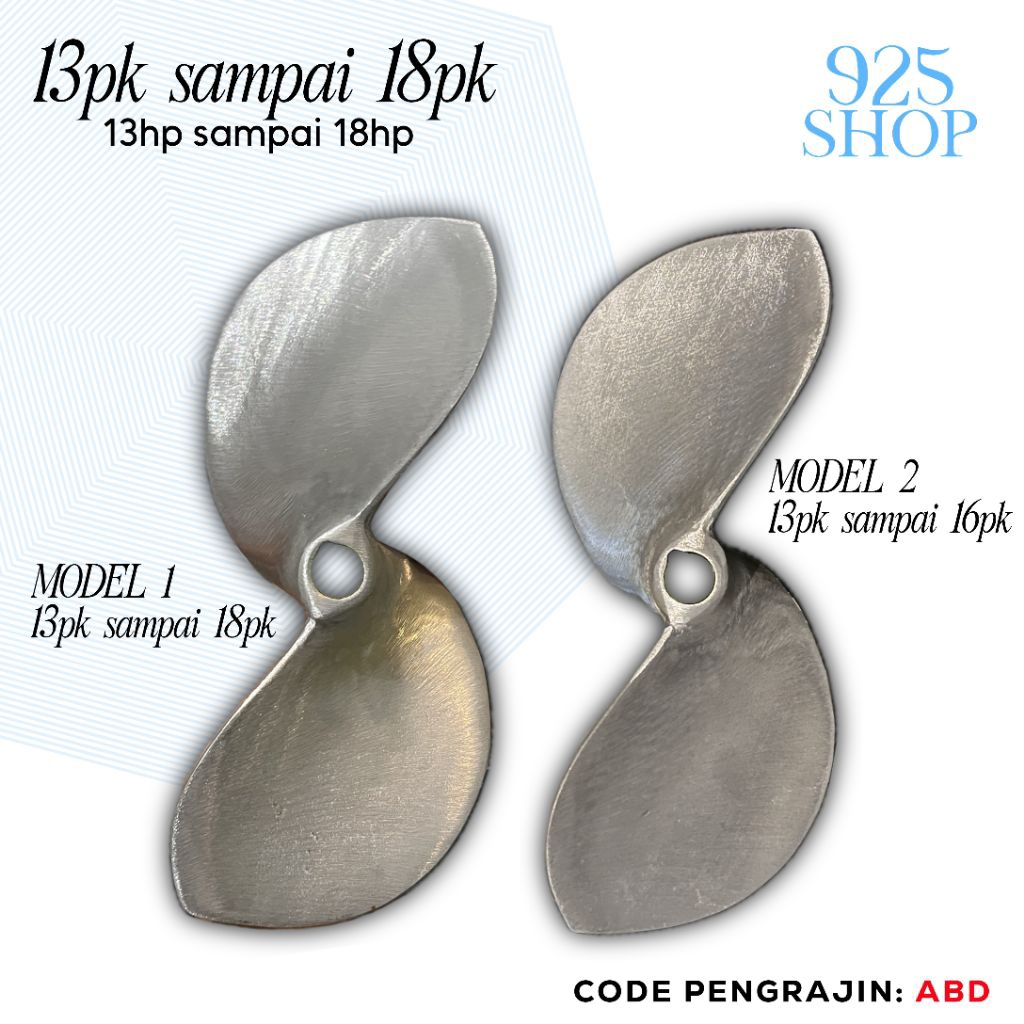 Baling baling atau kipas perahu HARIAN KETINTING 13pk Sampai 18 pk / 13hp sampai 18hp