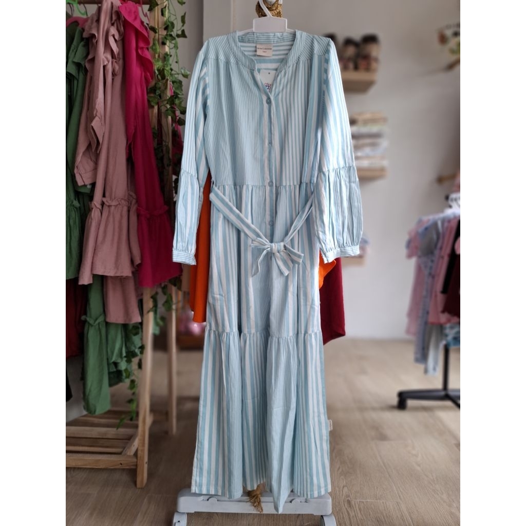Gamis anak salur biru LD 74