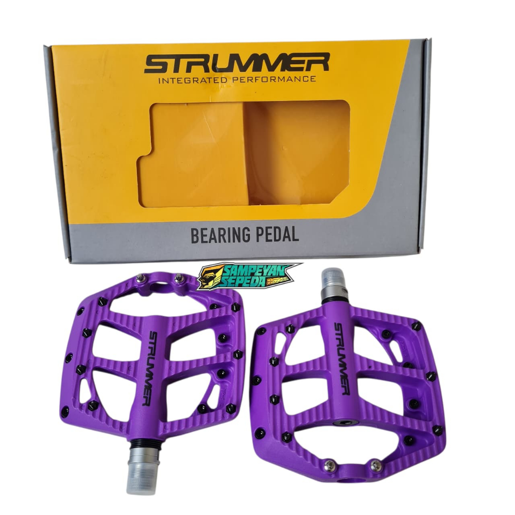 Pedal Sepeda Strummer PD-N7 Nylon Bearing AS Besar Pedal Sepeda BMX MTB Fixie RB Seli Ungu