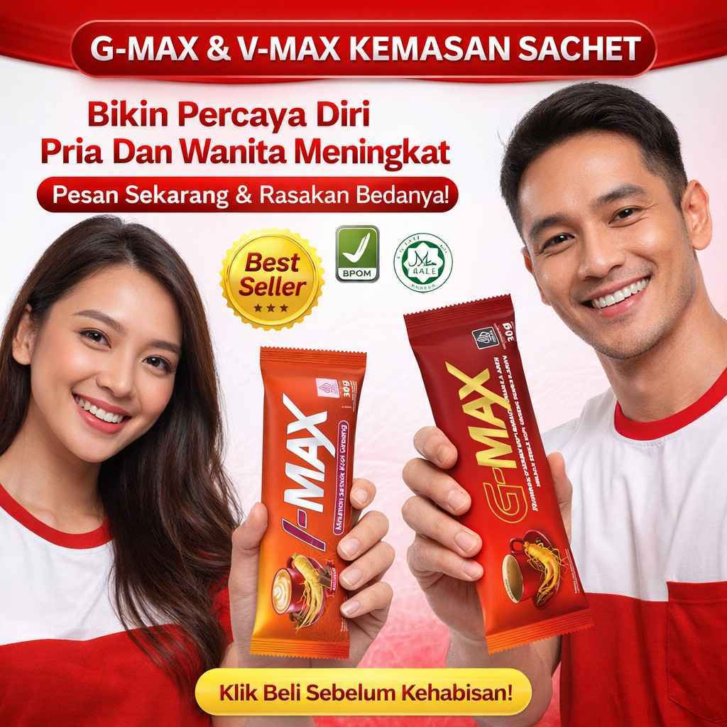 KEMASAN SACHET KOPI G-MAX & G-MAX//Kopi Stamina Pria dan Wanita//Penambah Mood//Kopi Herbal