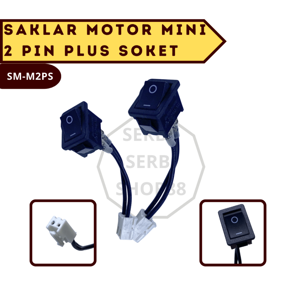 Saklar Tombol On Off Universal 2 Pin Plus Soket Saklar On Off Semua Jenis Motor Mobil