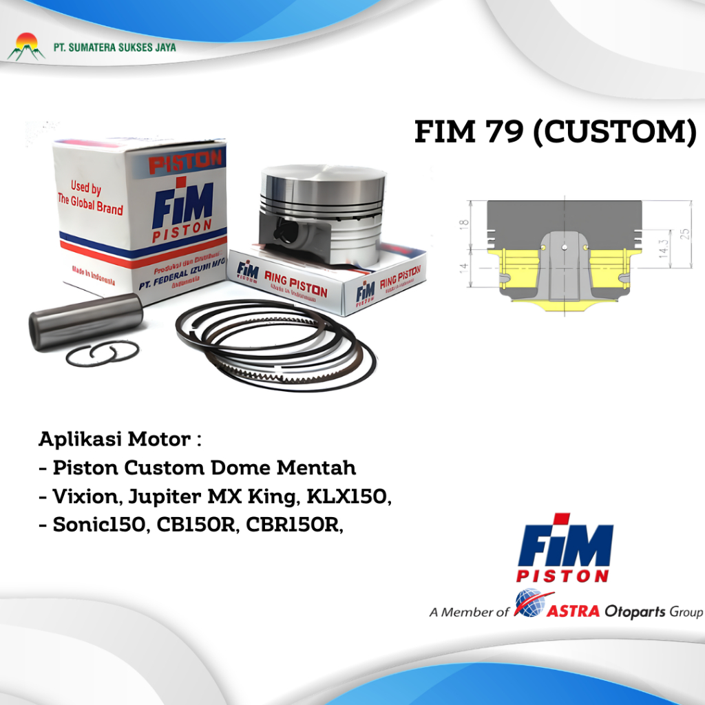 PISTON FIM 79 Dome Custom Mentah PAKET PISTON SET PISTON MOTOR