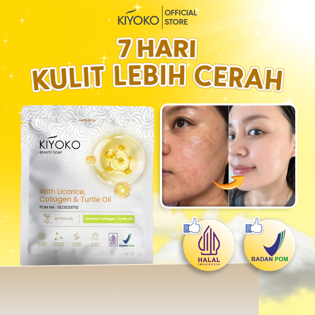 Phyllia Sabun Kiyoko Beauty Soap 50g Mencerahkan Kulit Wajah Dengan Cepat Aman Tanpa Efek Samping BP