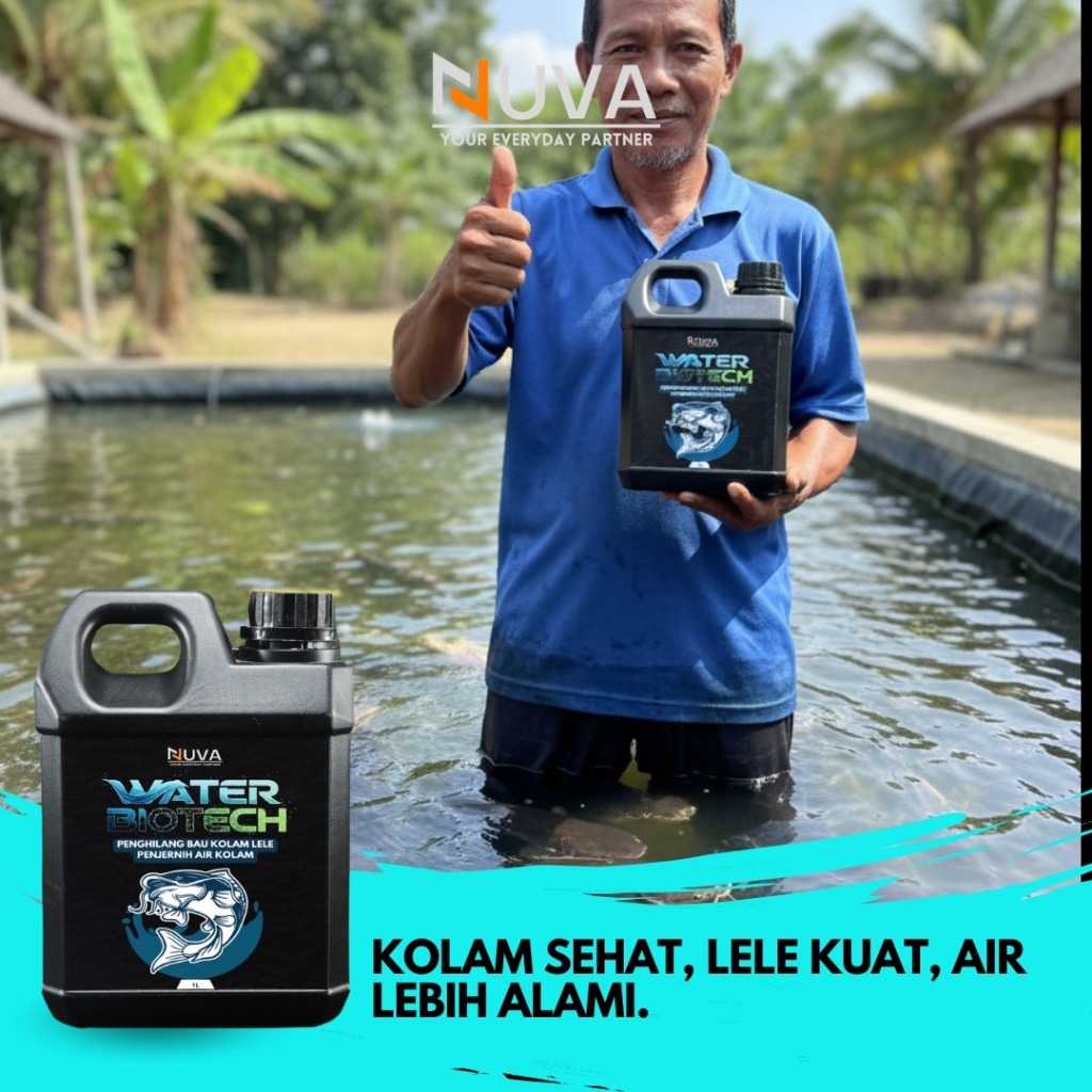 NUVA - Penjernih Kolam Ikan Lele Penghilang Bau Water Biotech  Kolam Lele