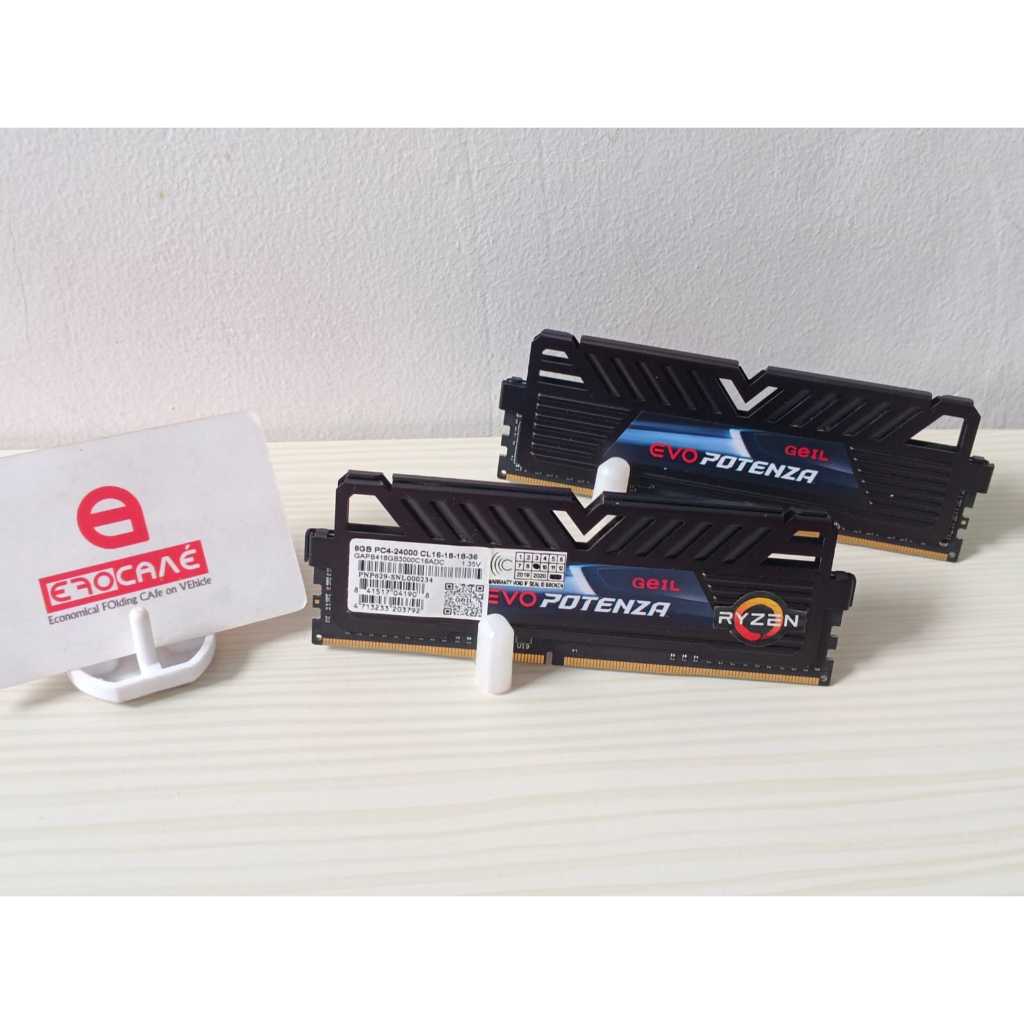 RAM DDR4 Geil EVO Potenza 16GB kit 3000 MHz PC4-24000 8GB x2 --Terima Tukar Tambah (Upgrade/Downgrad