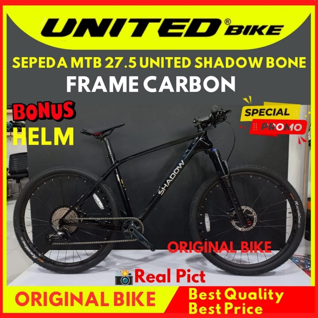 SEPEDA GUNUNG MTB 27.5 SHADOW BONE CARBON BLACK GLOSSY