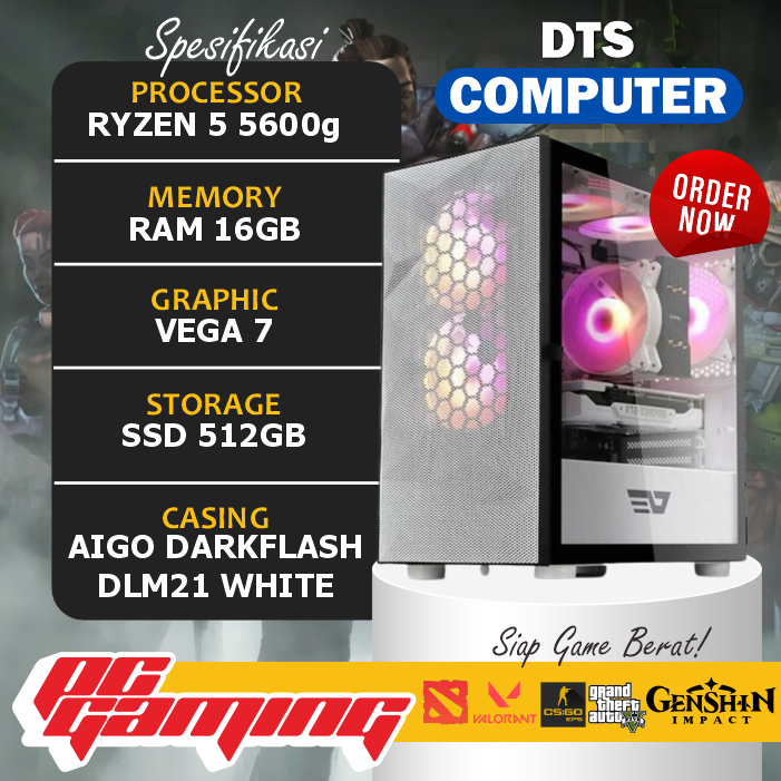 Pc Gaming | Ryzen 5 5600G | 16GB RAM | SSD 512GB | Vega Onboard | B550M