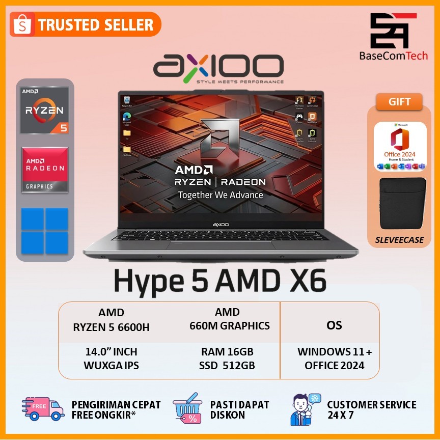 Axioo HYPE 5 AMD X6 AMD Ryzen 5 6600H 16GB/512GB 14.0 inch WUXGA IPS