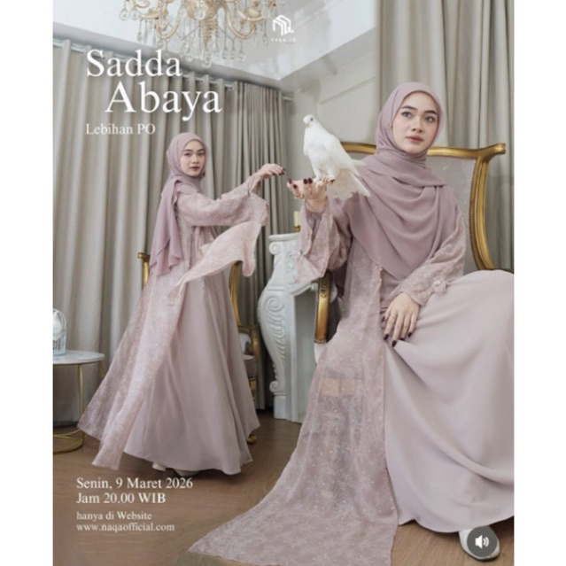 SADDA ABAYA NAQA.ID 100% ORIGINAL + FREE HIJAB STOK REBUTAN
