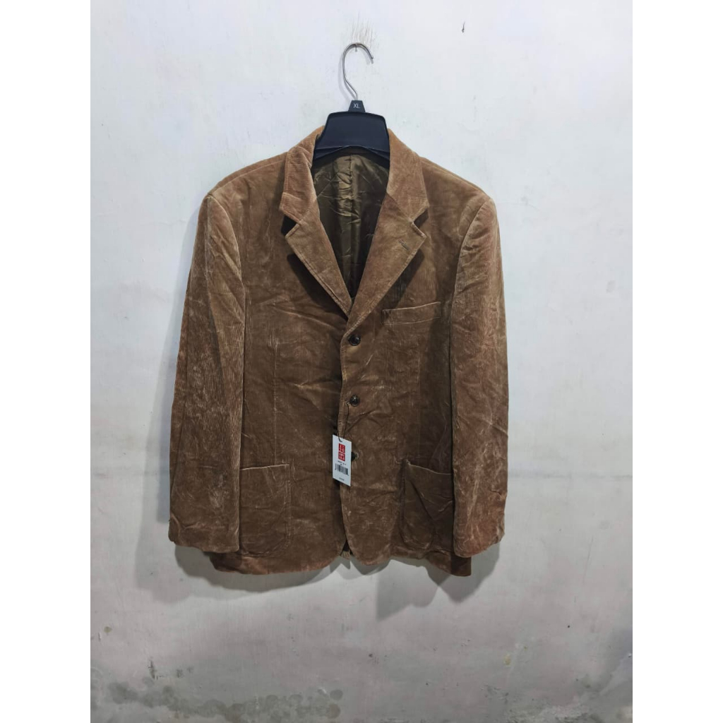 UNIQLO BLAZER CORDUROY BROWN VINTAGE SZ L