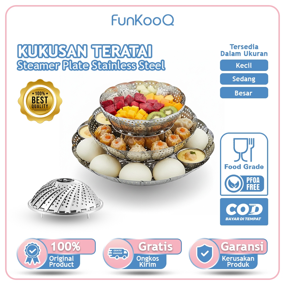 Tatakan Kukusan Teratai Stainless Steel Alat Kukus Bentuk Bunga Kukusan Serbaguna