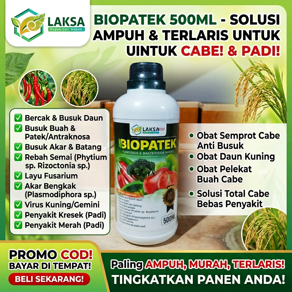 PROMO COD BIOPATEK 500ml Obat Semprot Cabe Anti Busuk - Obat Daun Daun Kuning Pada Cabe Cabai - Obat