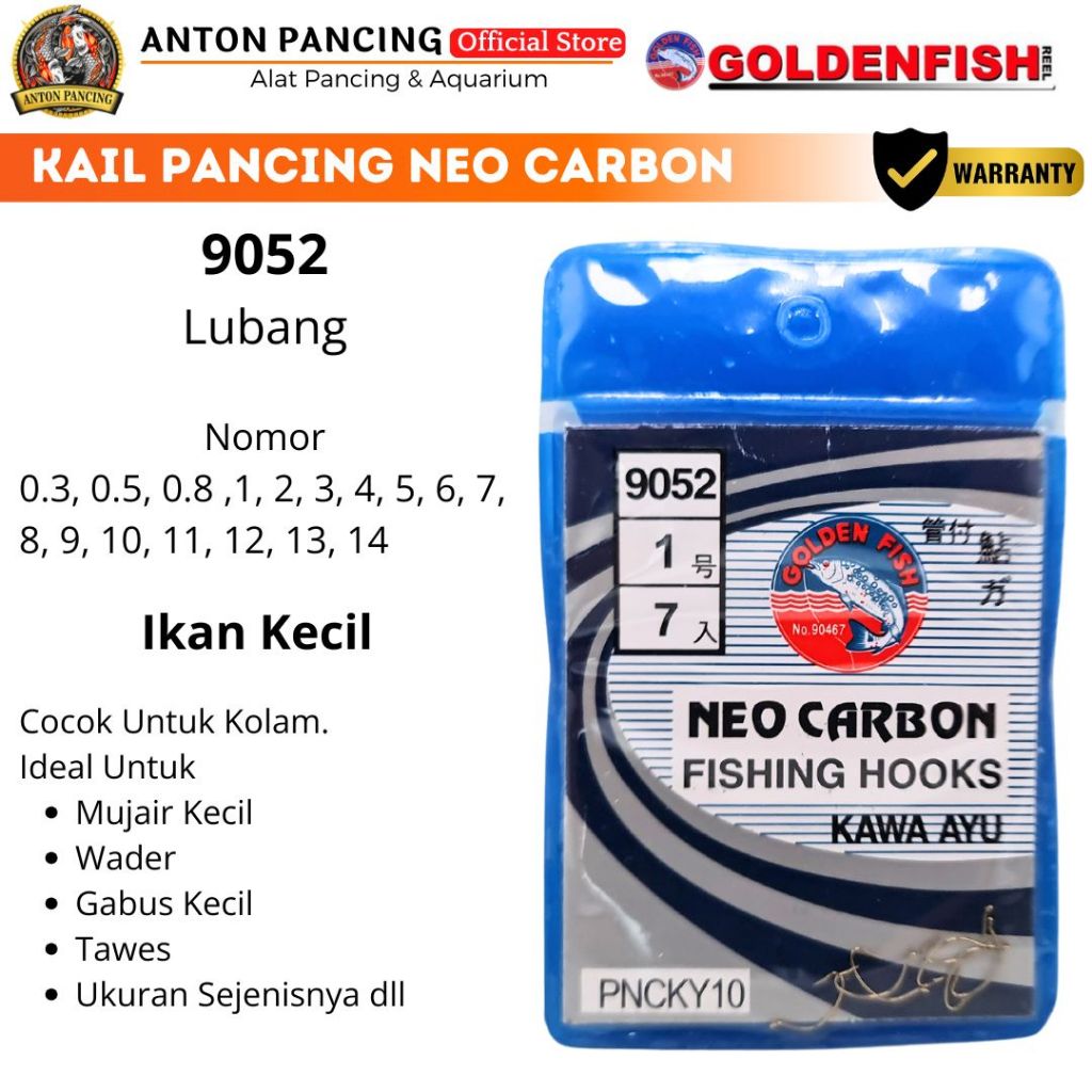 Kail Lubang Type 9052 Kail Neo Carbon Golden Fish Super tajam ( Lubang)