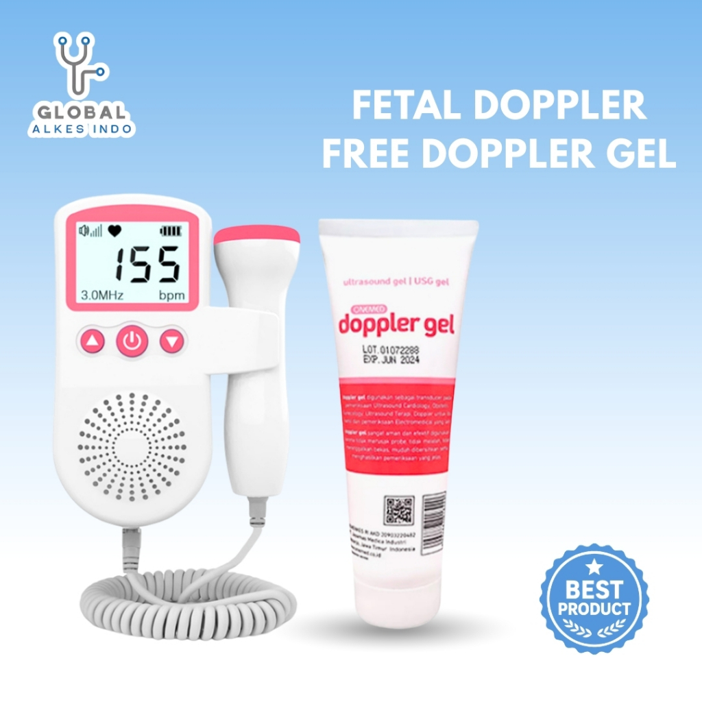 Fetal Doppler Taff Omicron Alat Pendeteksi Janin + Free Gel Ultrasound Dan Baterai /Fetal Doppler Pe
