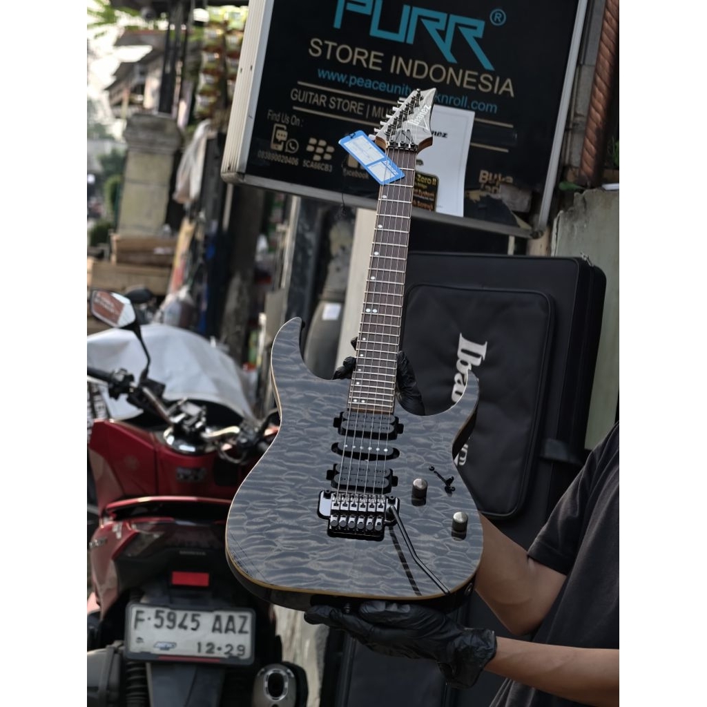 GITAR ELEKTRIK IBANEZ PREMIUM RG870QMZ BLACK ICE - 100% ORIGINAL